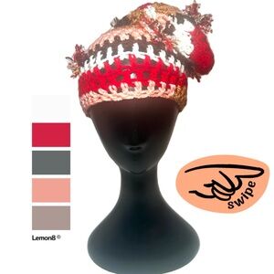 Slouchy Women's Multicolor Crochet Beanie